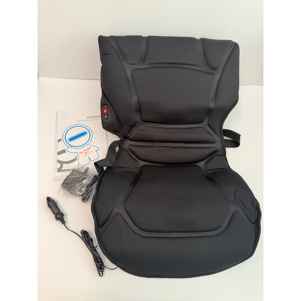 Comfier Vibration Massage Cushion with Heat CF-2517-WM Black Car Home Massager